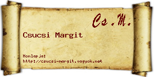 Csucsi Margit névjegykártya